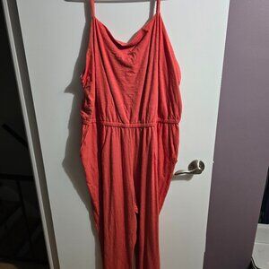 Dark Coral Full Length Romper
